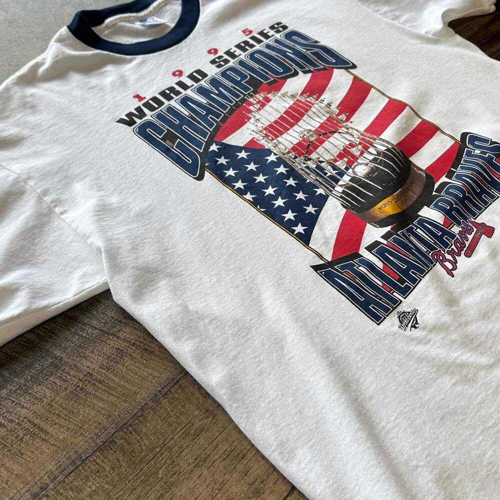 Vintage Starter Atlanta Braves 1995 World Series Champions T-Shirt Size L
